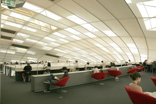 Modern work areas and innovative architecture: the Philological Library of Freie Universität Berlin.